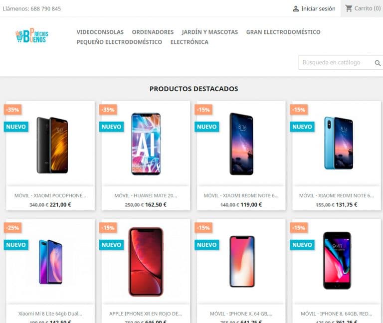 precios-buenos.com tienda online dudosa de tecnología