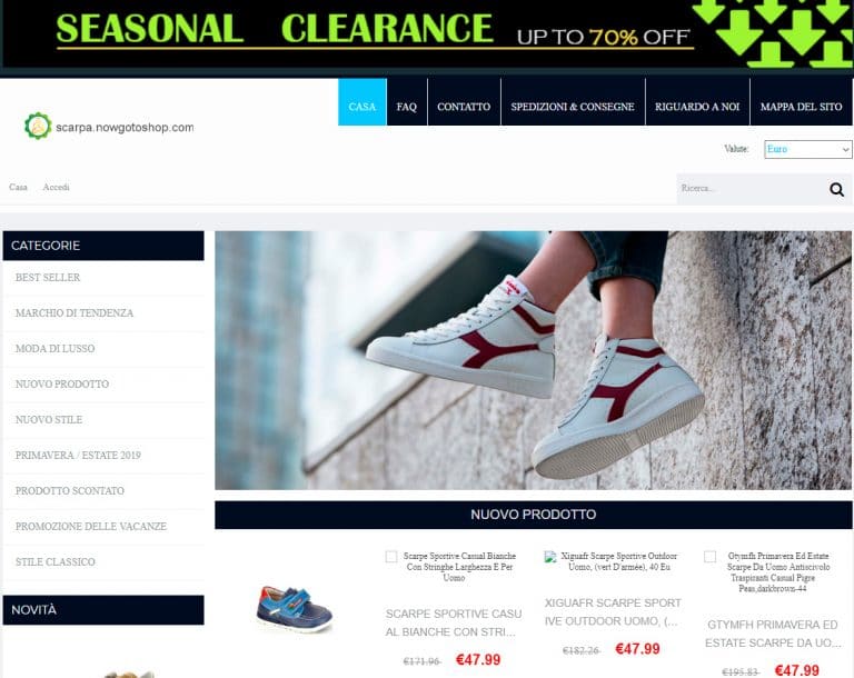 scarpa.nowgotoshop.com Tienda falsa online Sneakers
