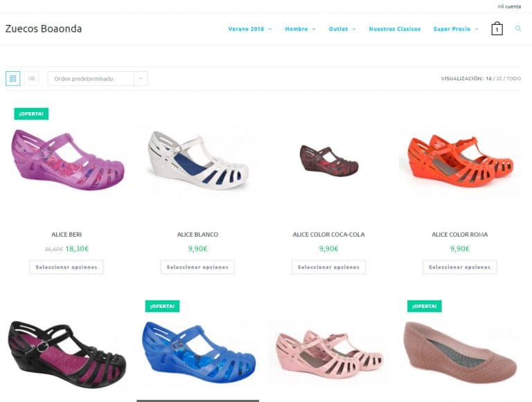 zuecosboaonda.es tienda zuecos Boaonda