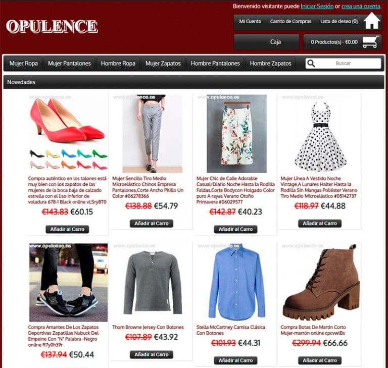 opulence.es tienda dudosa de moda