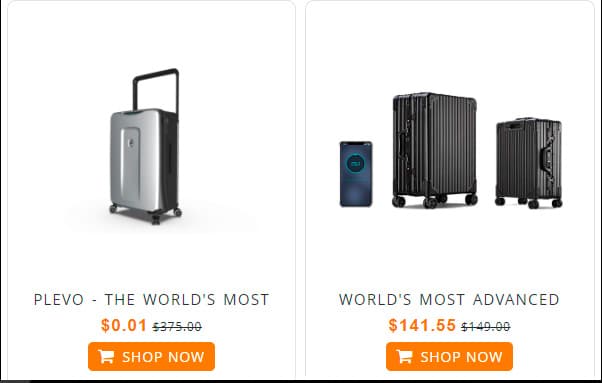 Peachhead2.com Fake Online Luggage Shop