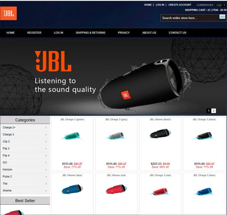 sunes.shop tienda dudosa JBL