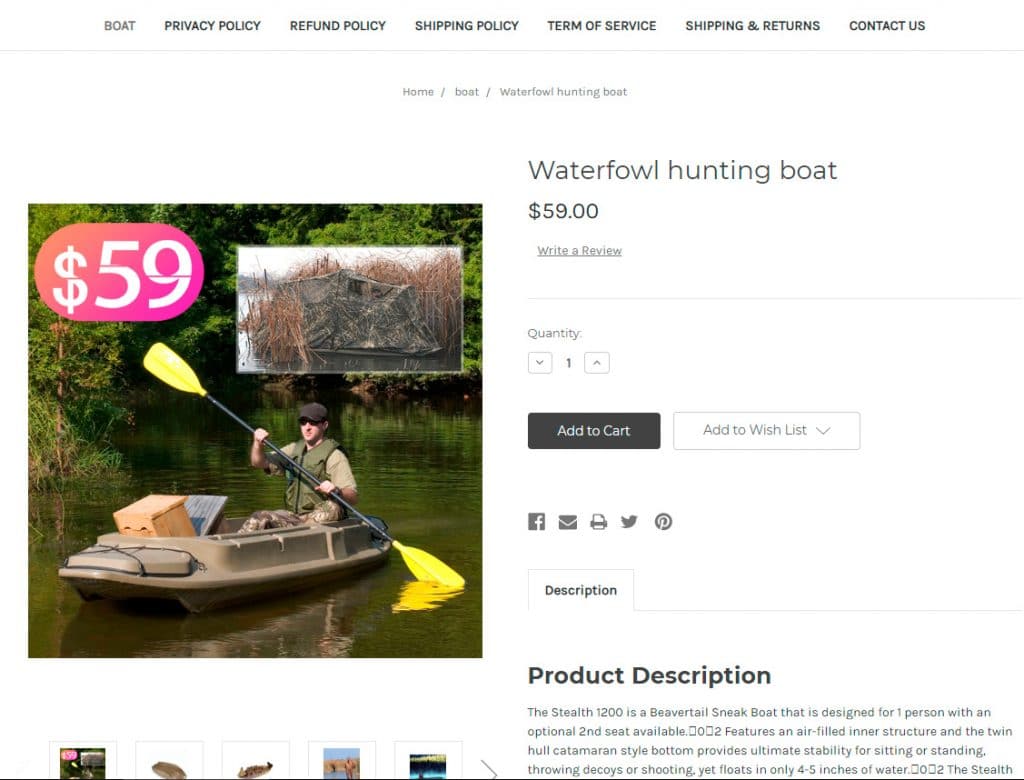 Hereclips.top Fake Online Boat Shop