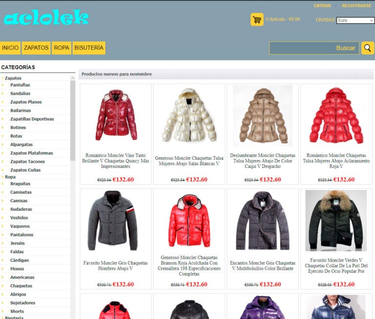 aclolek.es fake online fashion shop