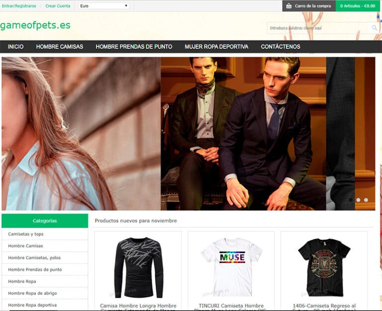 gameofpets.es  fake online fashion shop