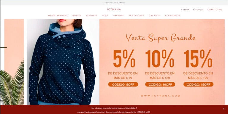 icynana.com tienda dudosa de moda