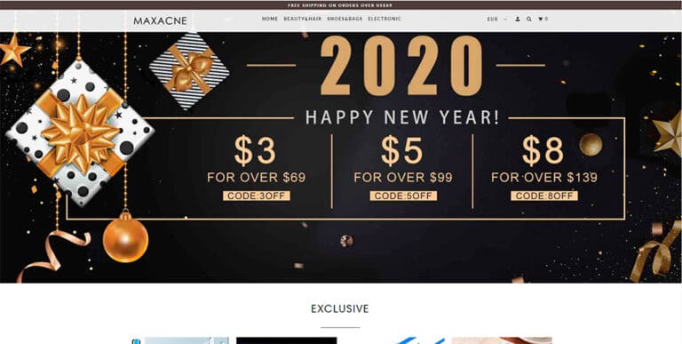 maxacne.com fake multi-product online shop