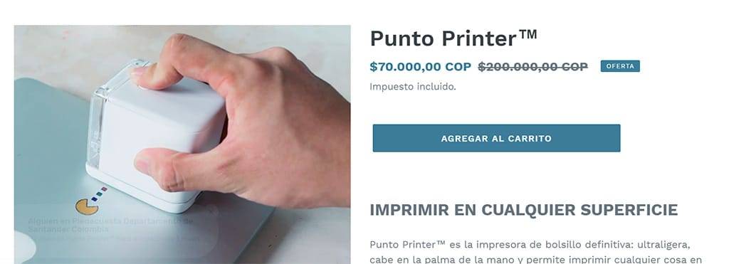 Punto-printer.com Tienda Online Dudosa Impresora Bolsillo