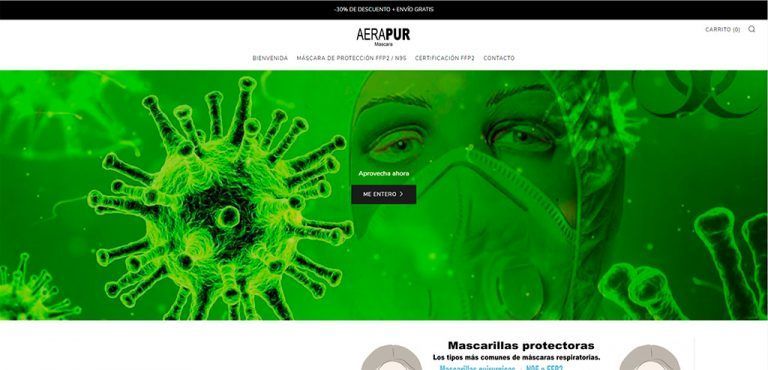 aera-mascara.com tienda dudosa mascarillas protección