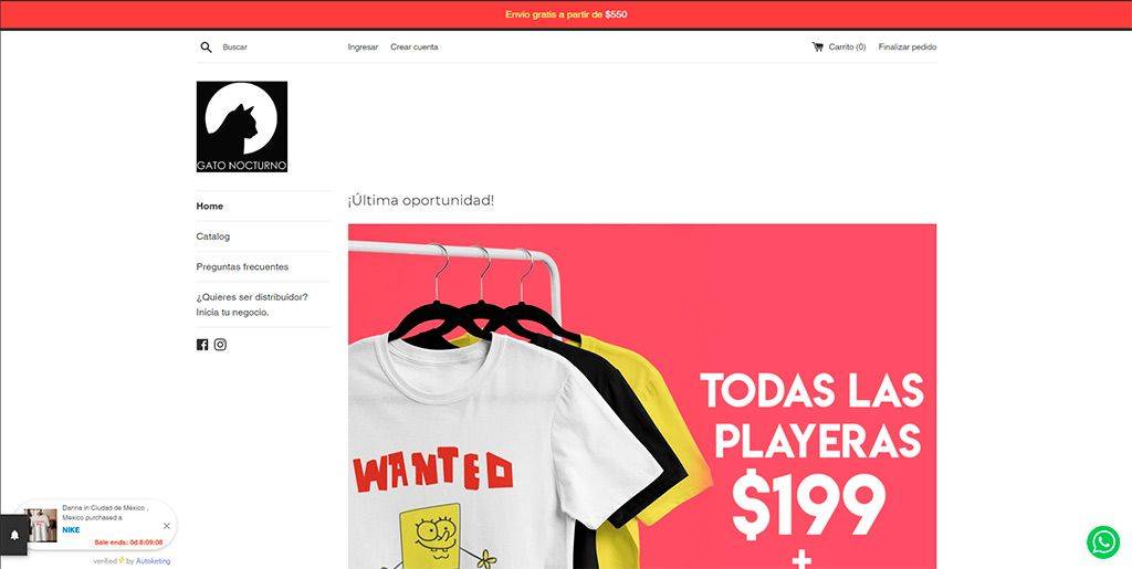 Gatonocturno.com.mx Tienda Online Dudosa Camisetas