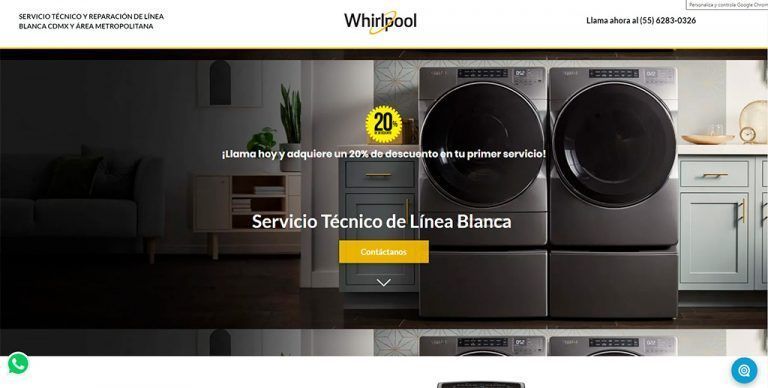 servicioautorizadowhirlpool.com.mx servicio técnico falso de Whirpool