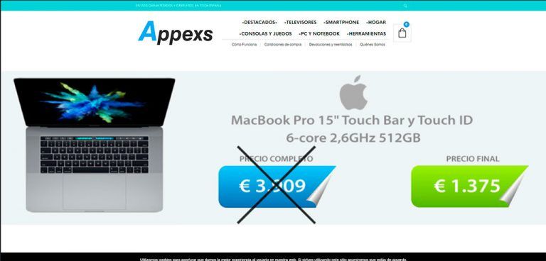 appexs.com tienda dudosa de tecnología