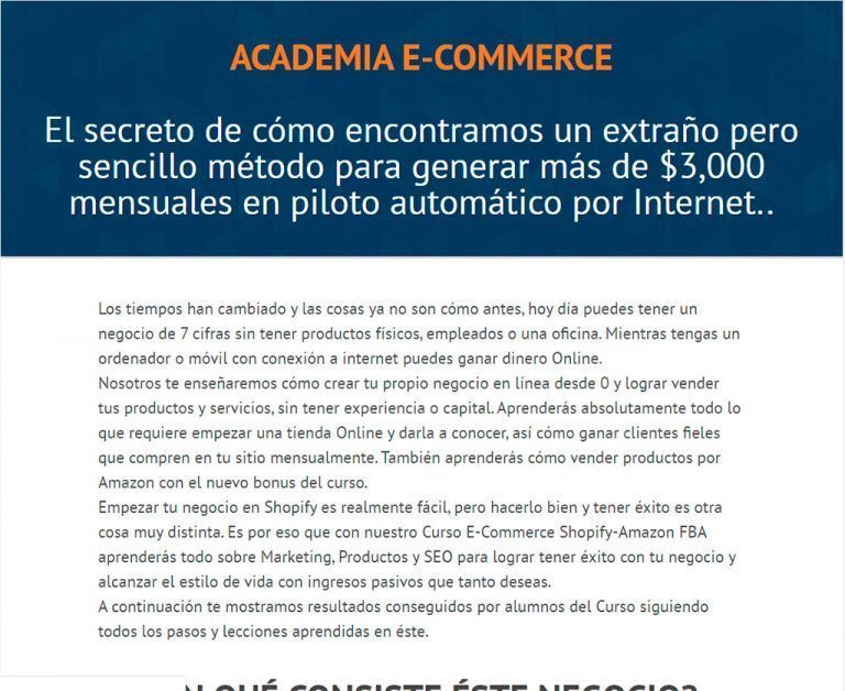 ecommerce-academia.com estafa con curso de ecommerce