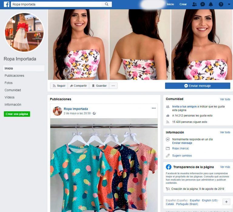 Ropa Importada – Tienda Facebook Falsa