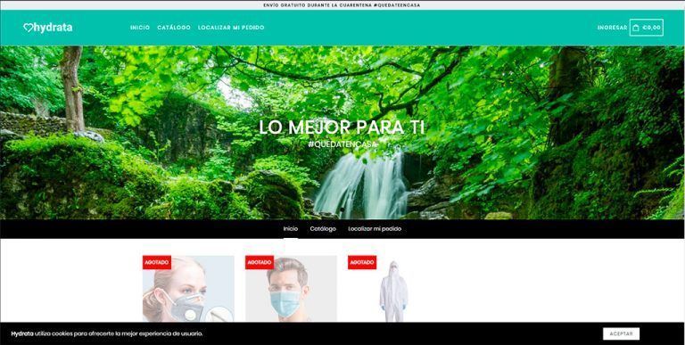 tiendahidrata.com tienda dudosa de mascarillas