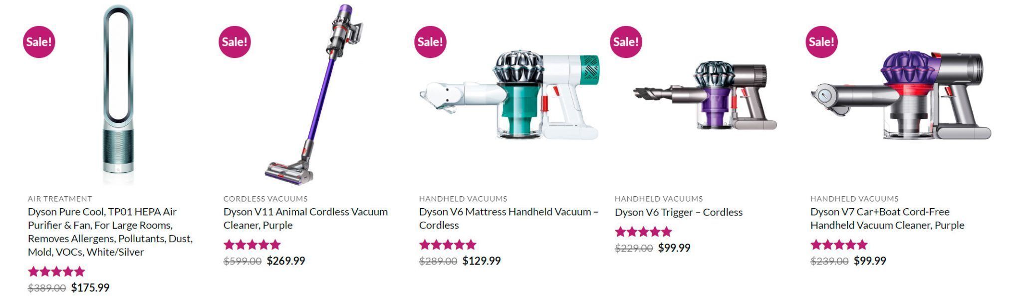 questionable online store Dyson products