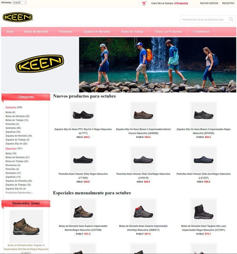 zapatoskeenmexico.com fake Keen shoes online shop
