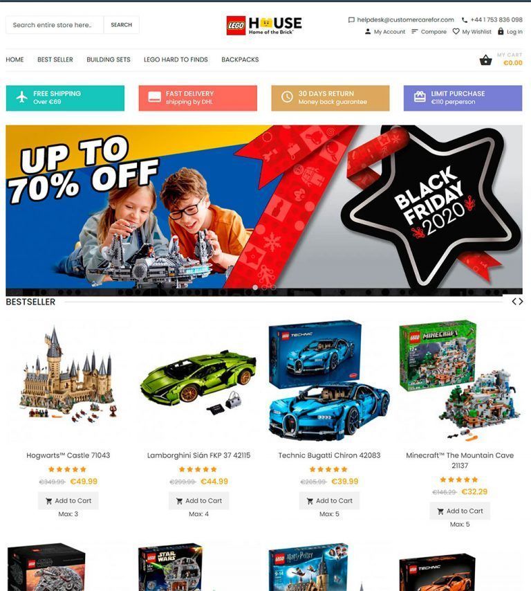sale.yhappy.best questionable online store for Lego products