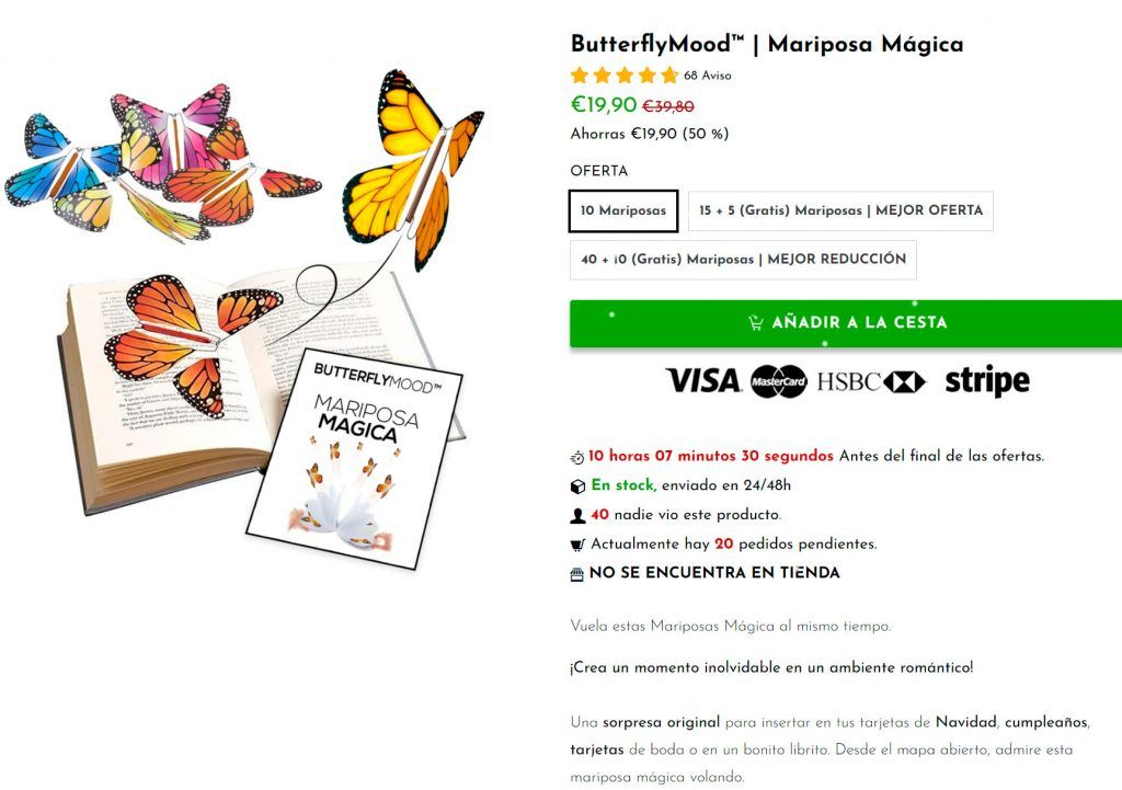 Butterflymood.com Online Shop Fake Magic Butterflies