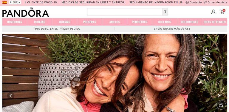 panwes.com online jewellery shop Pandora