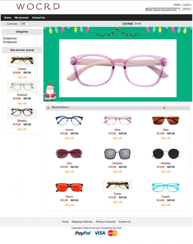 wocrd.com questionable online store glasses