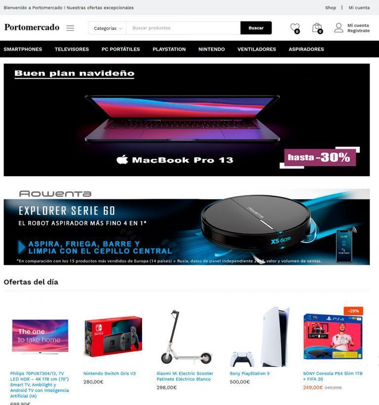portomercado.com tienda dudosa productos electrónicos