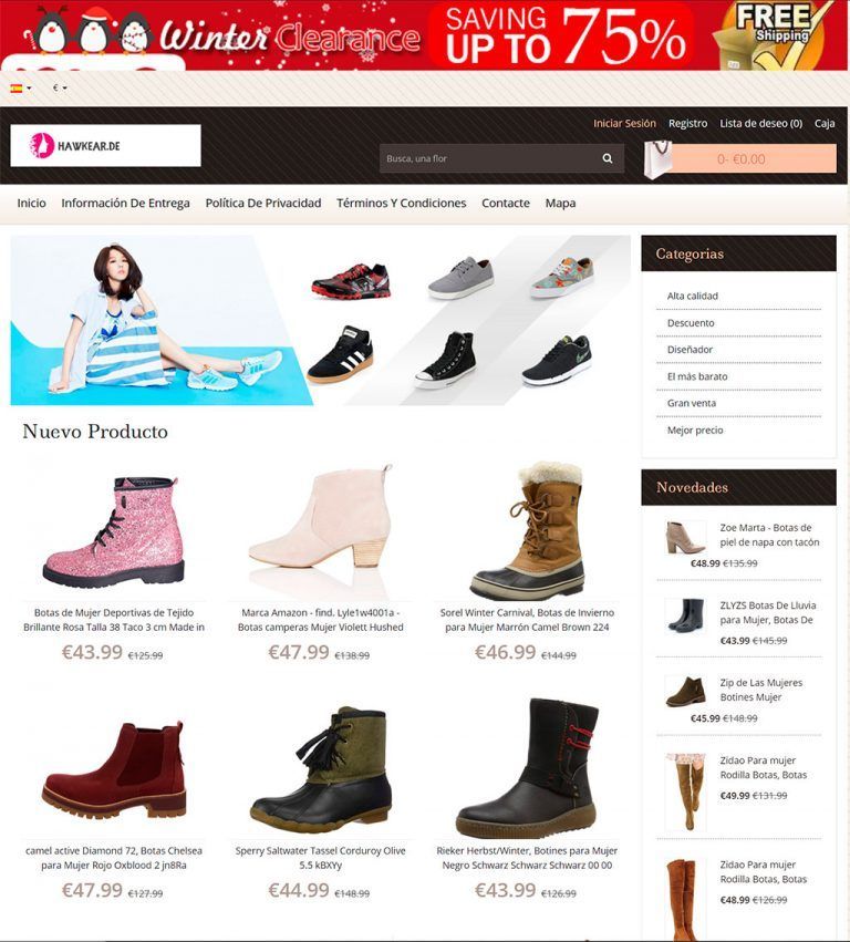 hawkear.de fake online shoe shop
