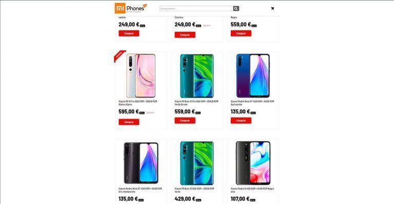 mi-phones.eu online shop for Xiaomi smartphones