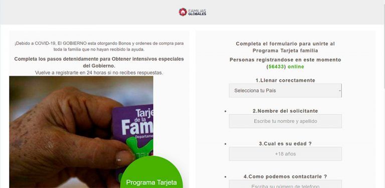 tarjetaalimentaria.live web falsa solicitud tarjeta alimentaria