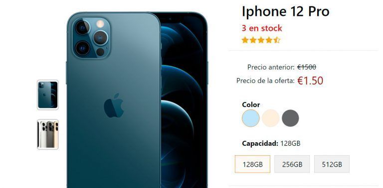 No están regalando Iphone 12 Pro en Instagram
