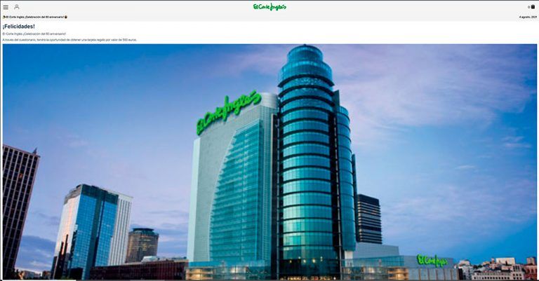 El Corte Inglés no está regalando vales regalo