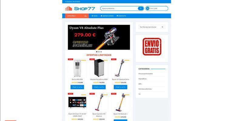 shop77.eu dubious online shop for dubious electronics and household appliances