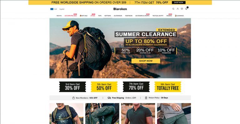 blaroken.com Dubious online shop for mountain and tactical clothing