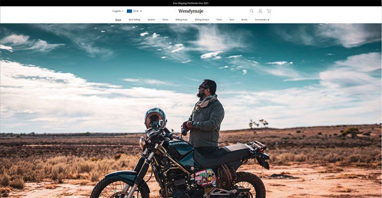 wendymaje.com online shop dodgy motorbike clothing and accessories