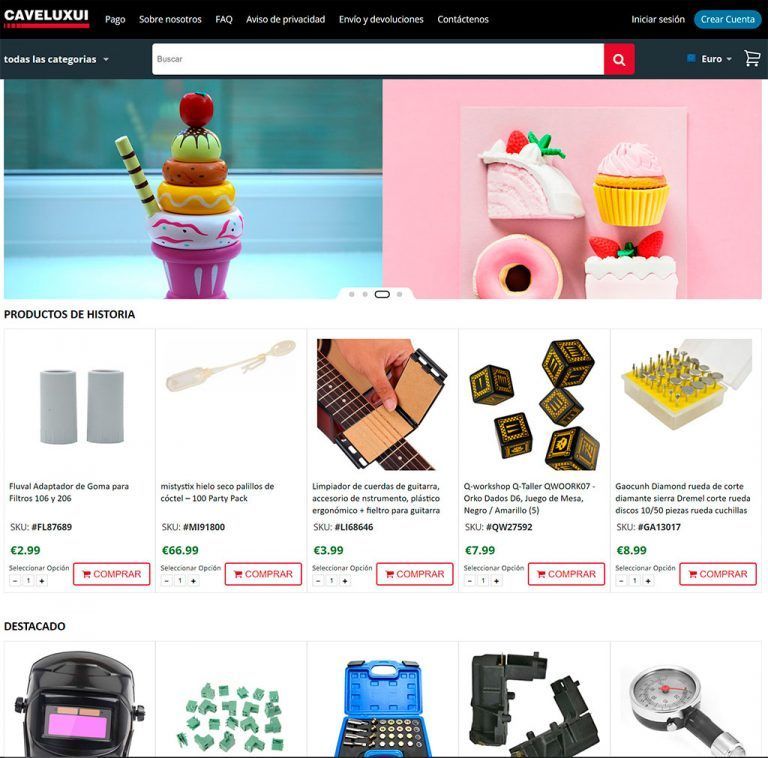 caveluxui.com dubious multi-product online shop