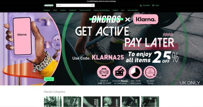 oncros.com dubious online shop for sports equipment and clothing
