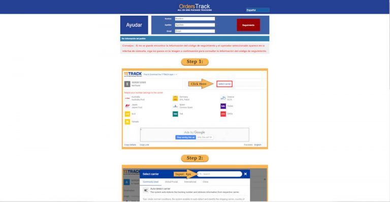 17mytrack.com web online dudosa de seguimiento de paquetería