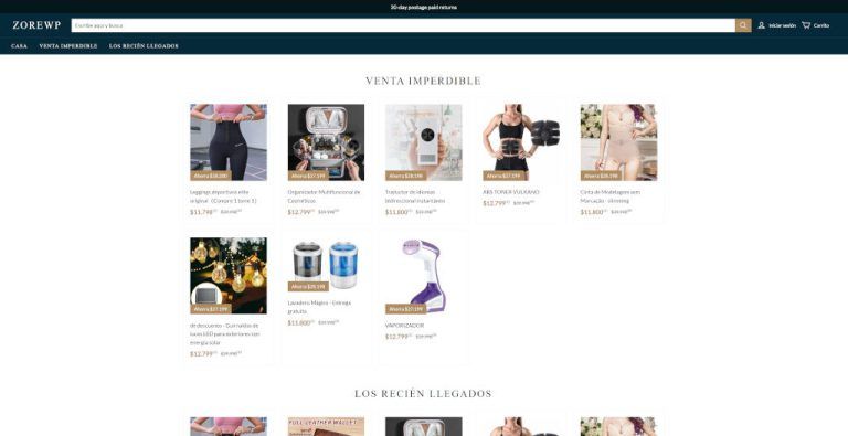 zorewp.com tienda online dudosa multiproducto