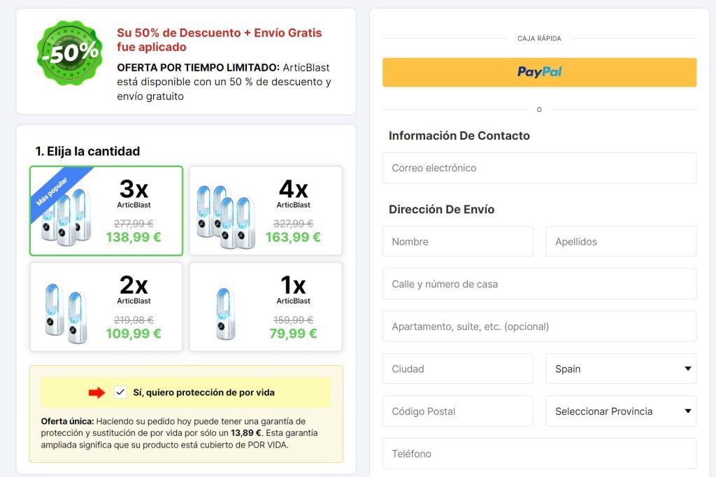 Try.articblast.co Tienda Online Dudosa