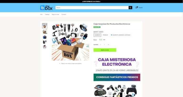 theboxesp.com tienda online dudosa devoluciones de Amazon