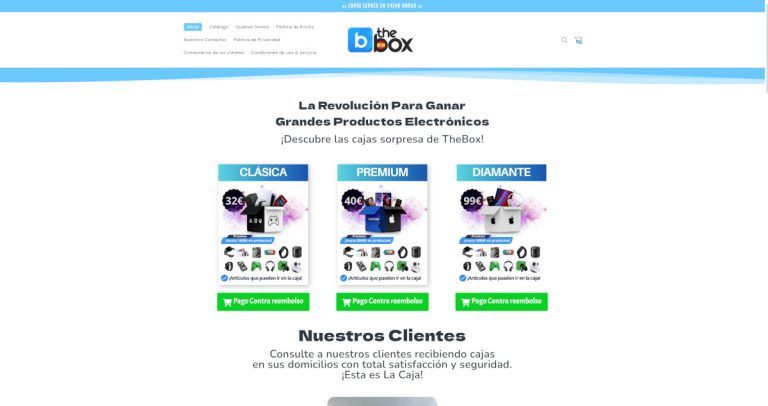 theboxesp.com tienda online dudosa cajas de devoluciones