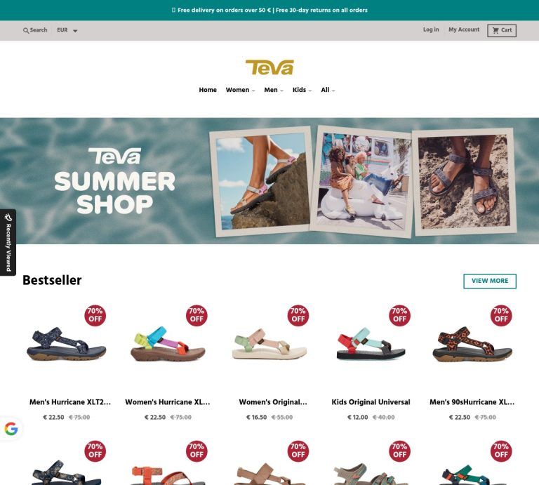 tevaonlines.com Tienda online dudosa de Calzado