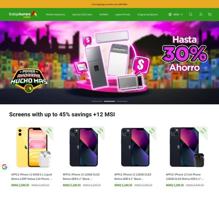bodegaaurrera.store Tienda online dudosa electrónica
