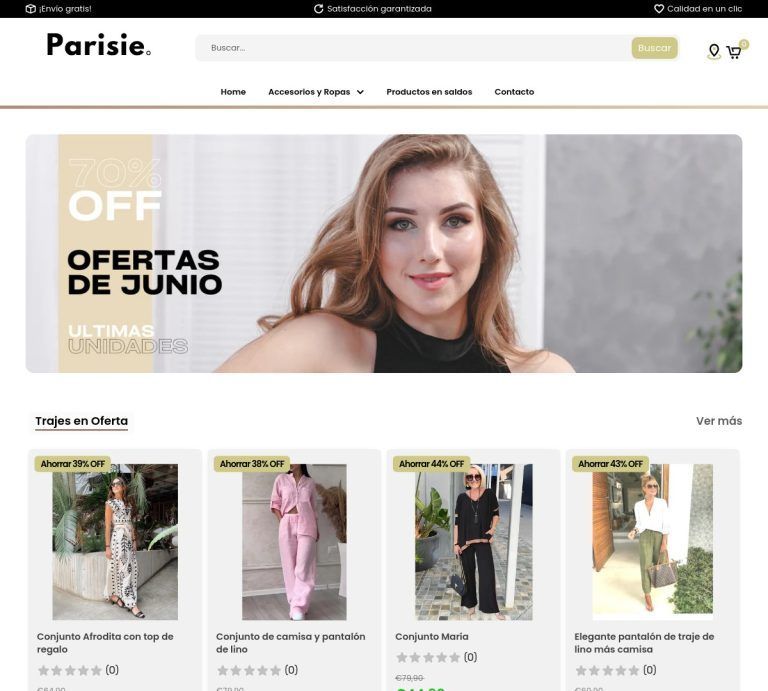 parisieoutlet.com Tienda online dudosa moda