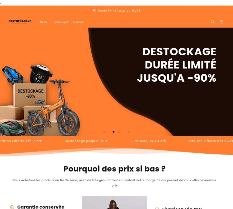 destockage.co Tienda online dudosa multiproducto