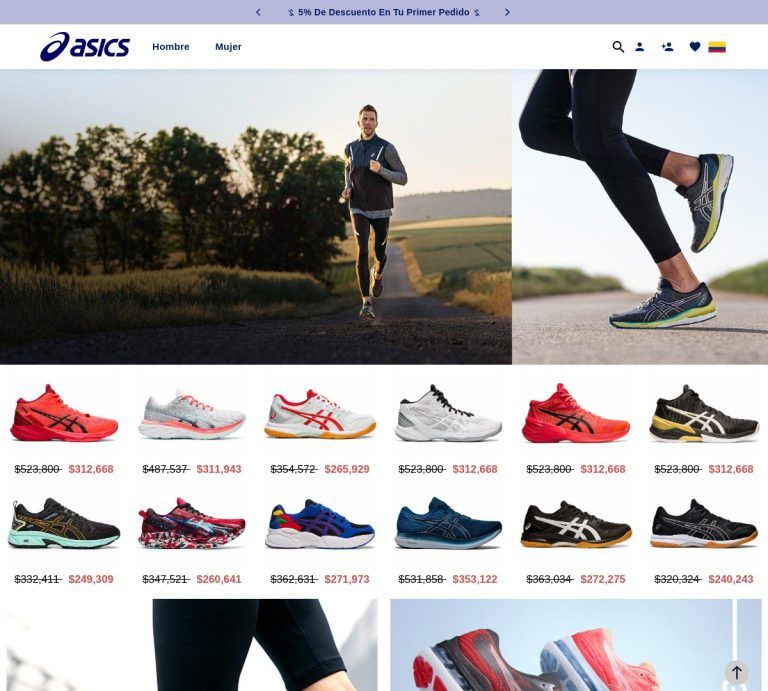 asshoescolombia.com.co Tienda online dudosa Asics