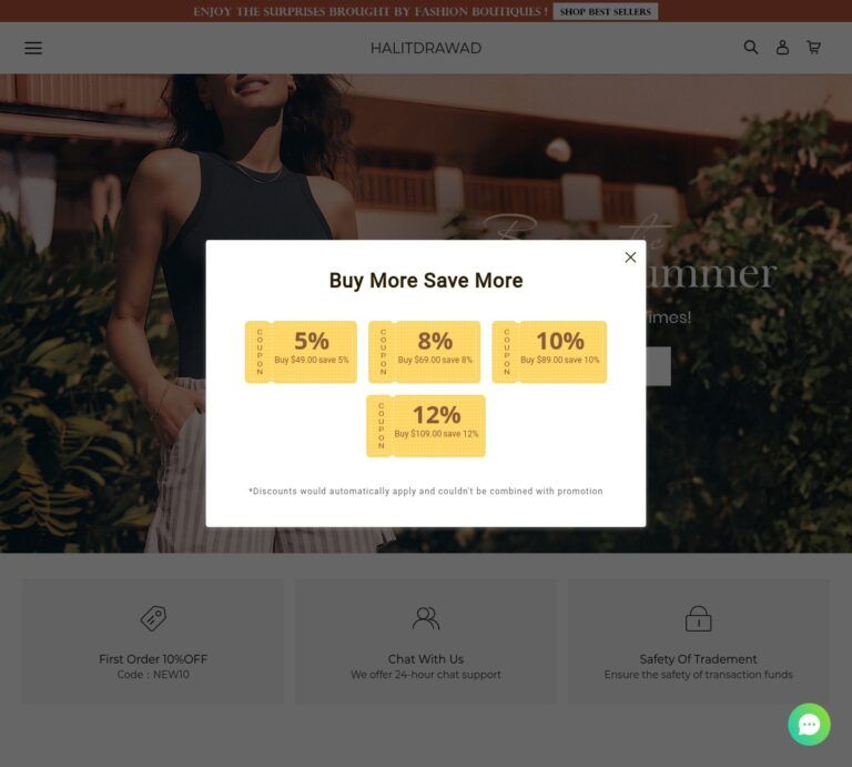 halitdrawad.com Tienda online dudosa de moda