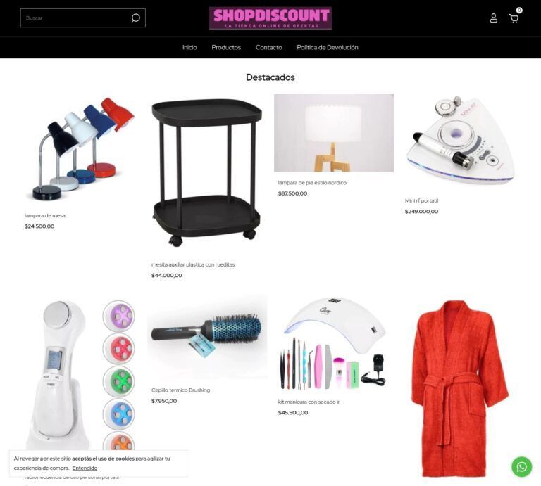 shopdiscount.mitiendanube.com Tienda online dudosa multiproducto