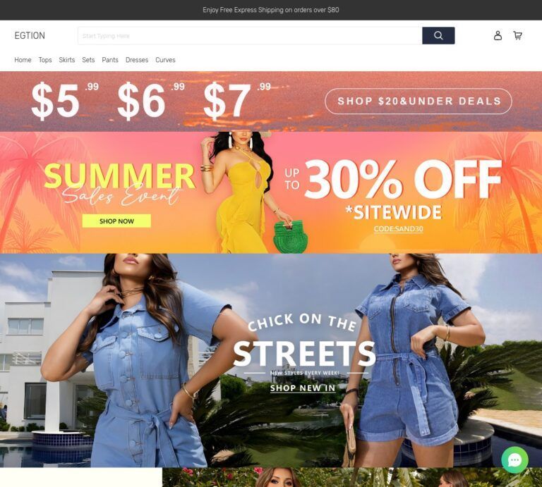egtion.com Tienda online dudosa de moda