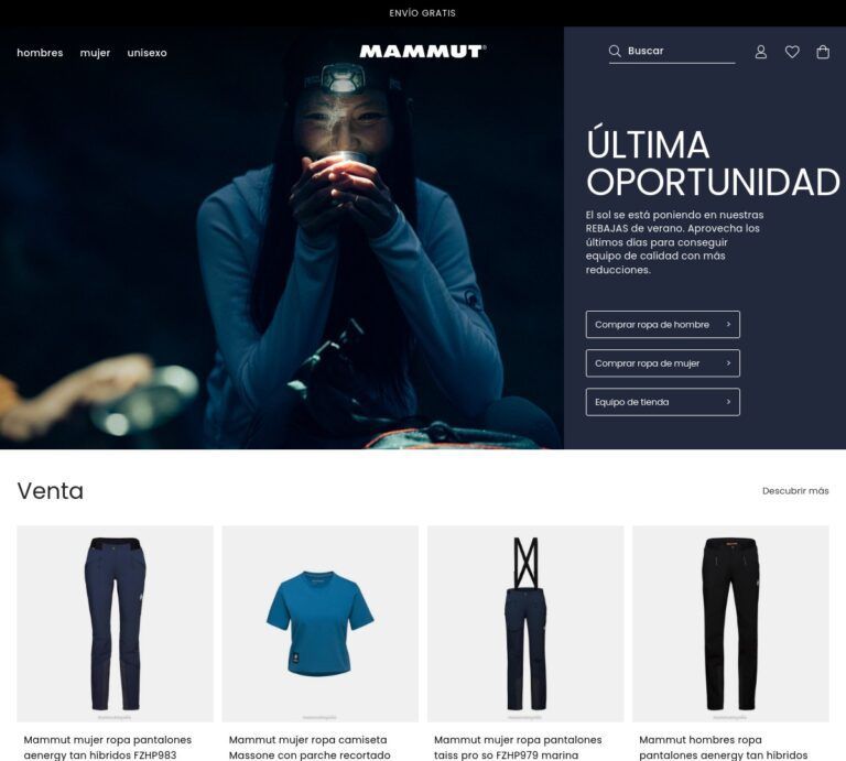 mammutespaña.com Tienda online dudosa productos Mammut